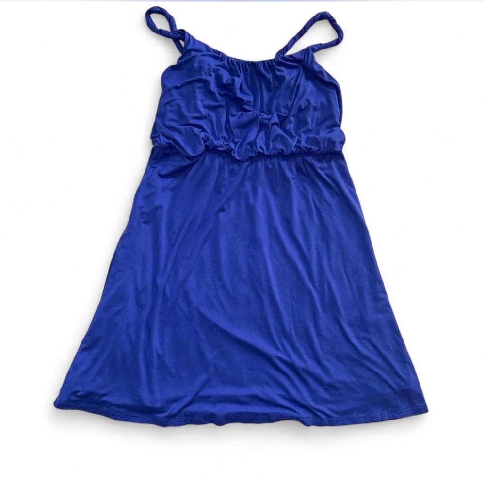 Ann Taylor LOFT Royal Blue Ruched Empire Waist Mini Dress Large